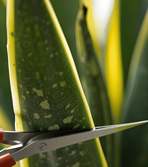 サンスベリアの「剪定」-枯れ葉と伸びすぎた葉の切り方