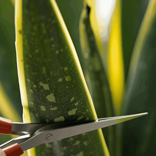 サンスベリアの「剪定」-枯れ葉と伸びすぎた葉の切り方